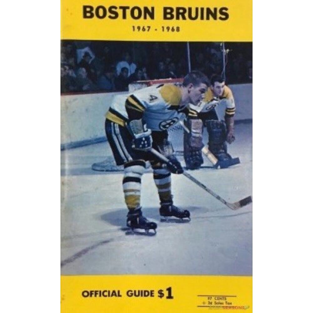 Boston Bruins Official Guide 1967-1968 Hockey Cover On 12x8in Metal Sign